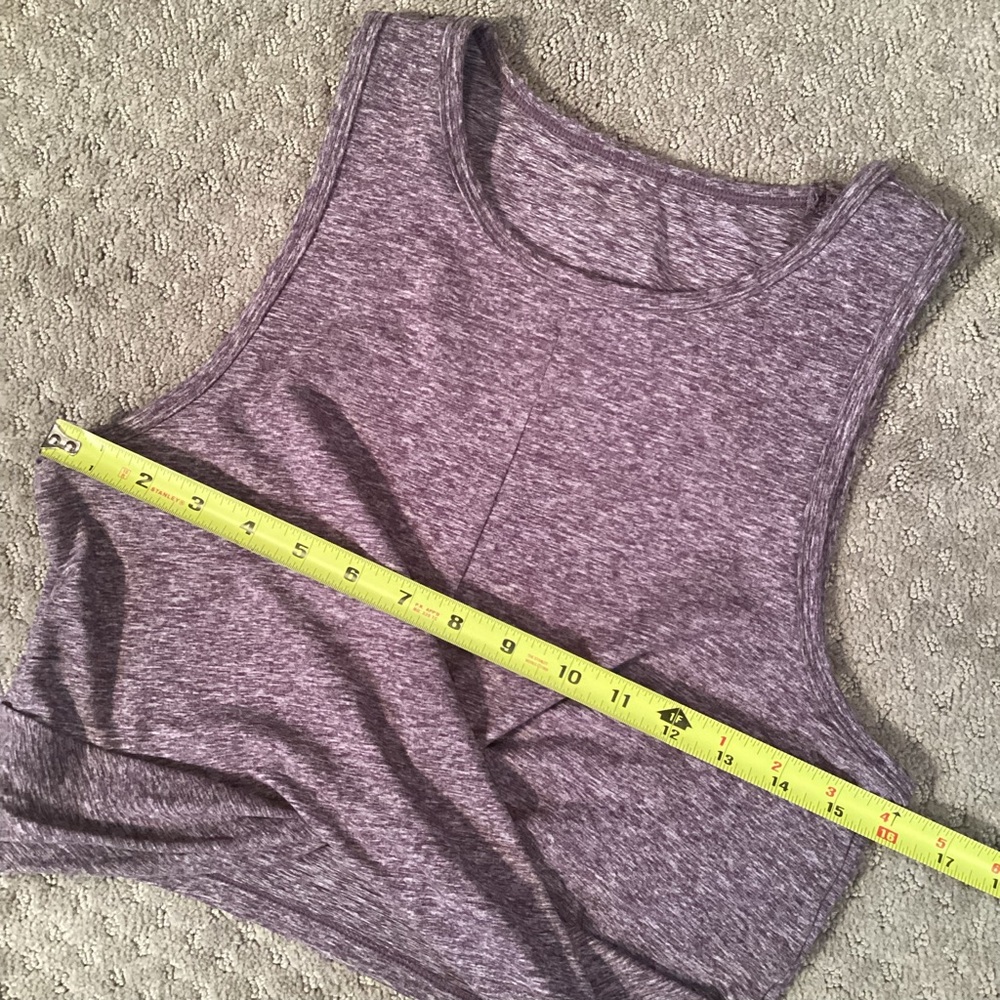 Heathered Purple Twist-Front workout/athletic top, sleeveless, M - Picture 5 of 7